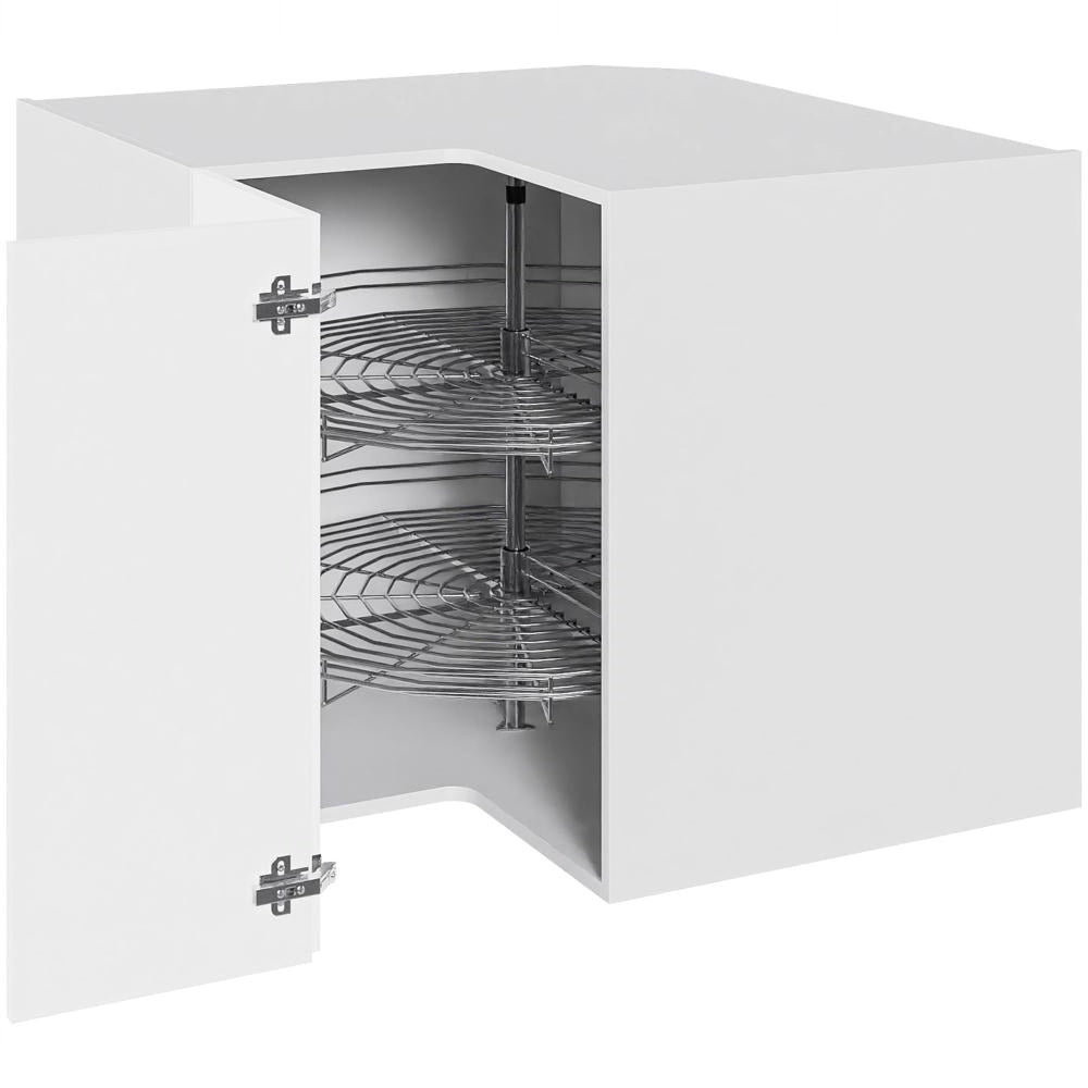 Multi-Living Hjørneskab med knæklåge i Cibo Bianco 129 H: 70,4 cm D: 60,0 cm B: 90 cm - 2 x 3/4 karrusel