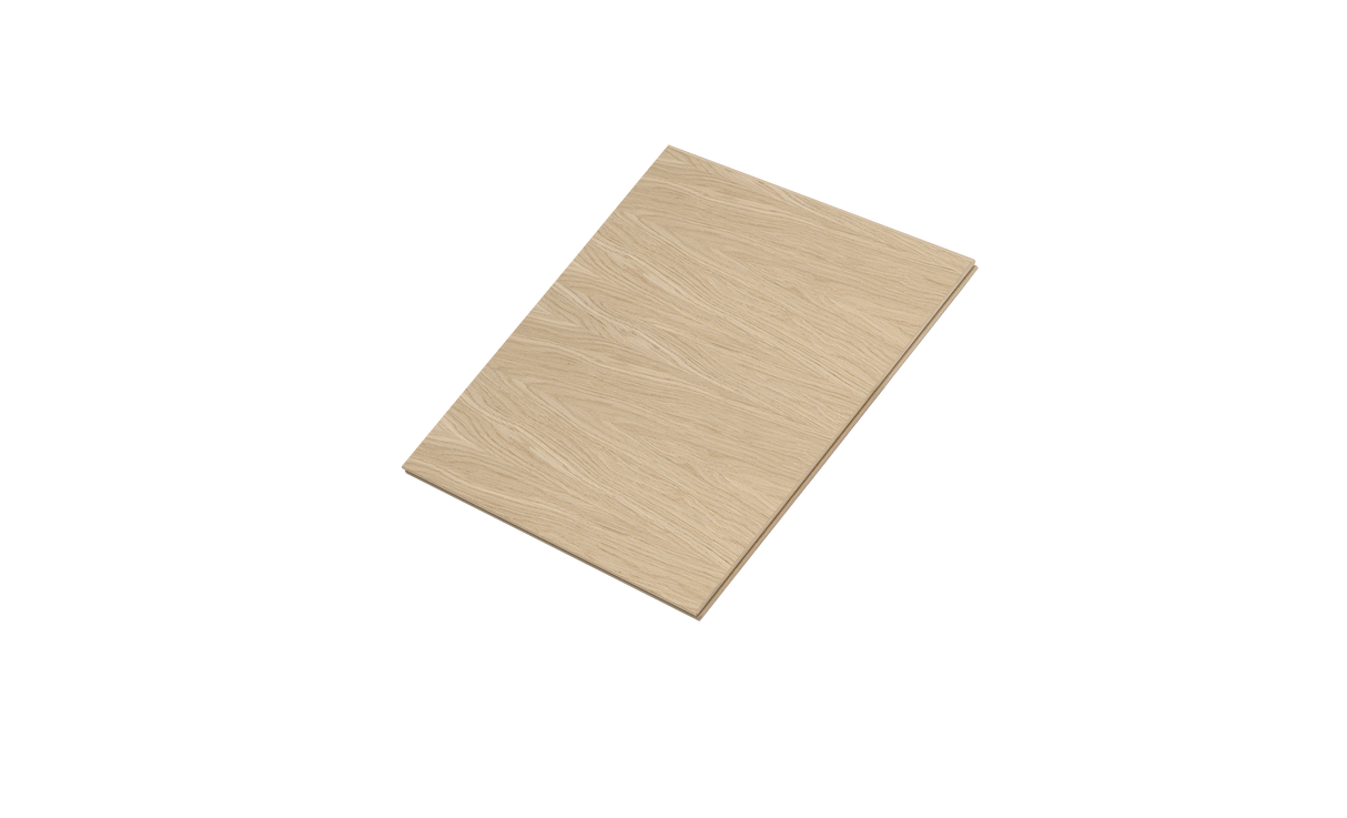 Vælg mellem forskellige olieringer eller malede Uni paneler i almindelig kerne med målene målene 16 × 580 × 600 mm til væg opbygning