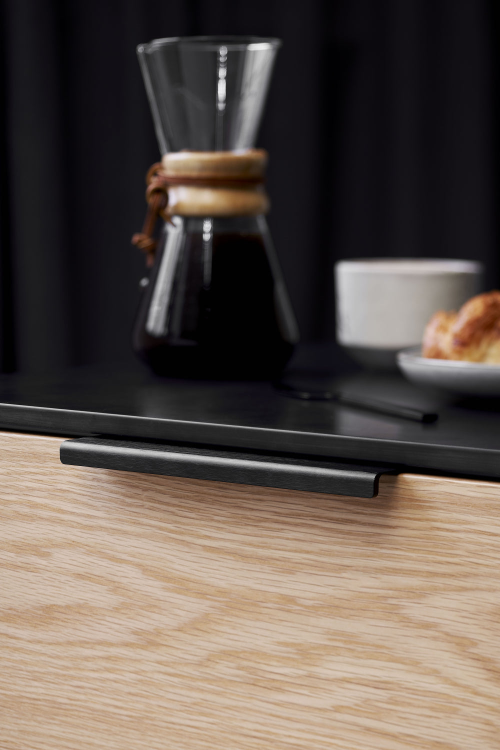 Artisan greb i Børstet mat sort, bred