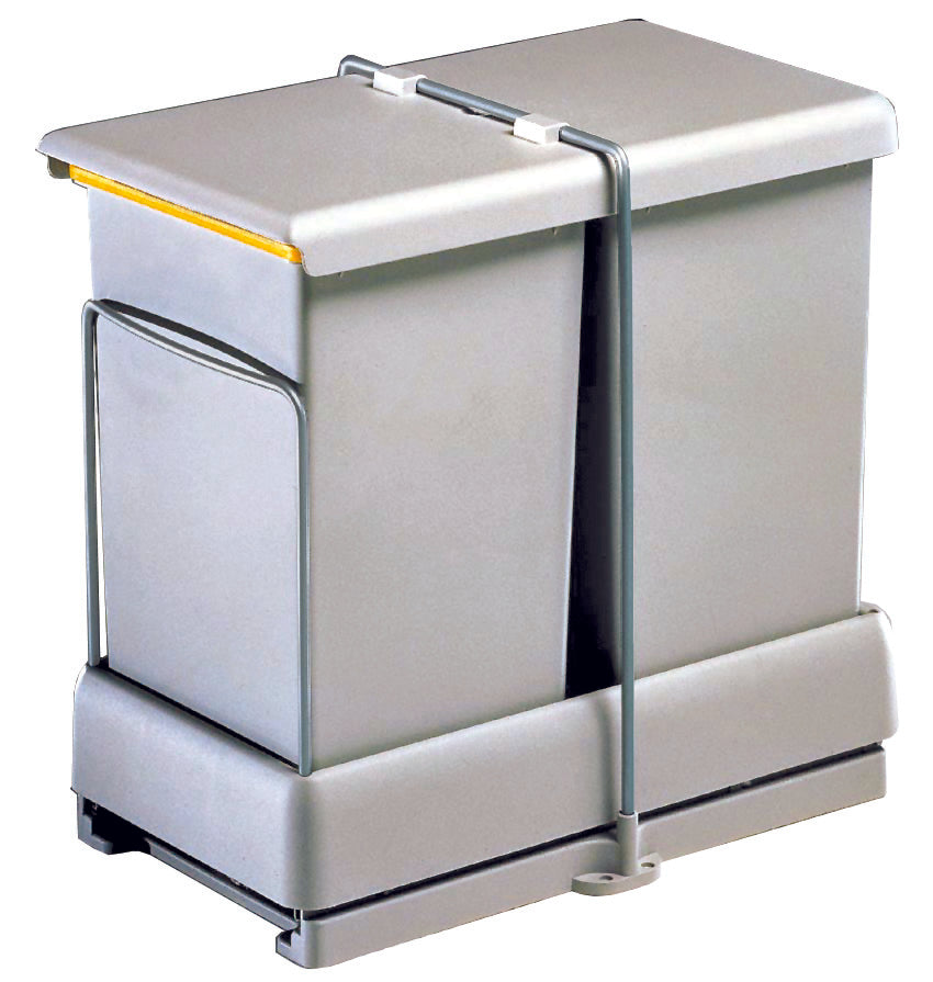 Fritstående affaldssystem med auto. 2 x 14 ltr.