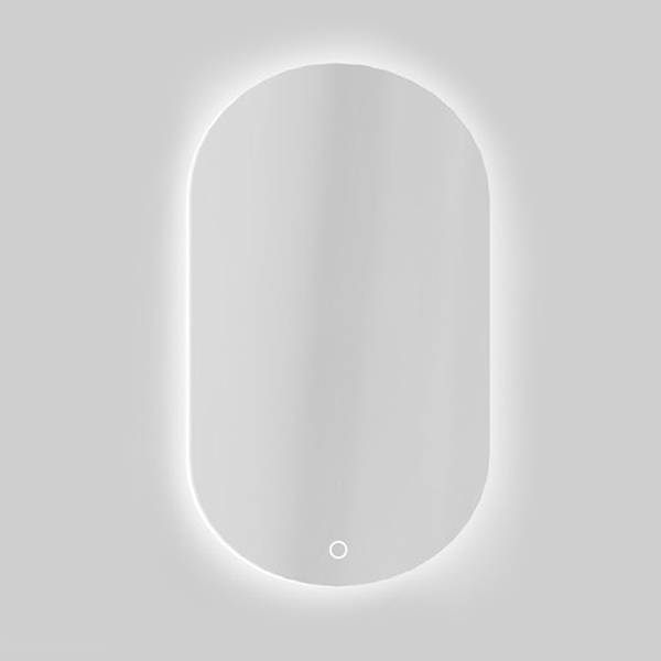Ovalt spejl med baggrundsbelysning, 50x90 cm