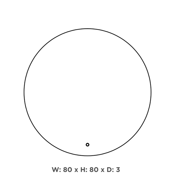 Rio spejl med baggrundsbelysning Ø80