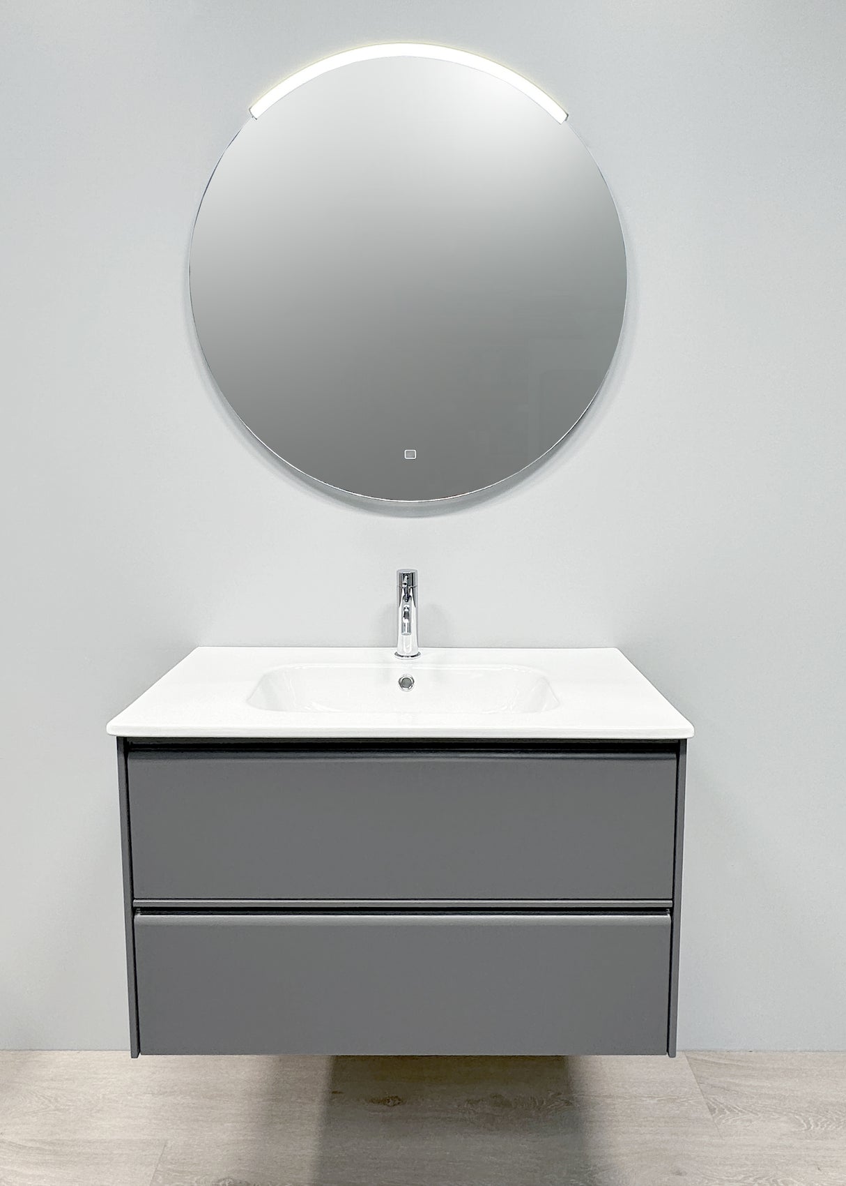 Nordskab badbordplade i Solid Surface - bredde 101 cm x dybde 46 cm med hanehul