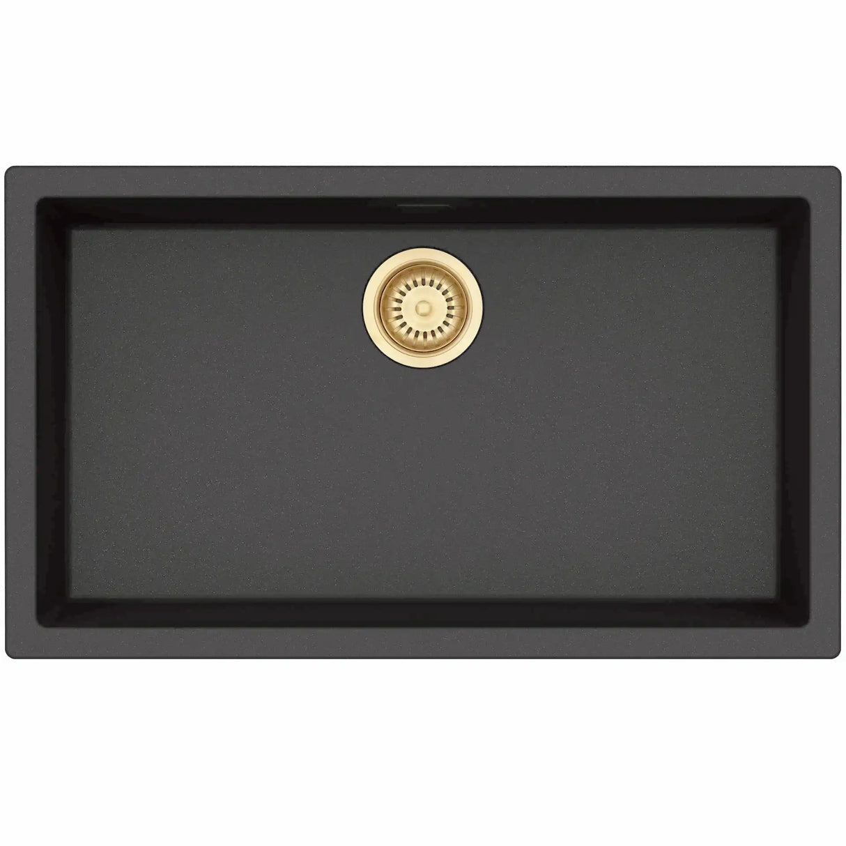 Amsterdam 72 komposit køkkenvask, Black Silvery m/messing afløb