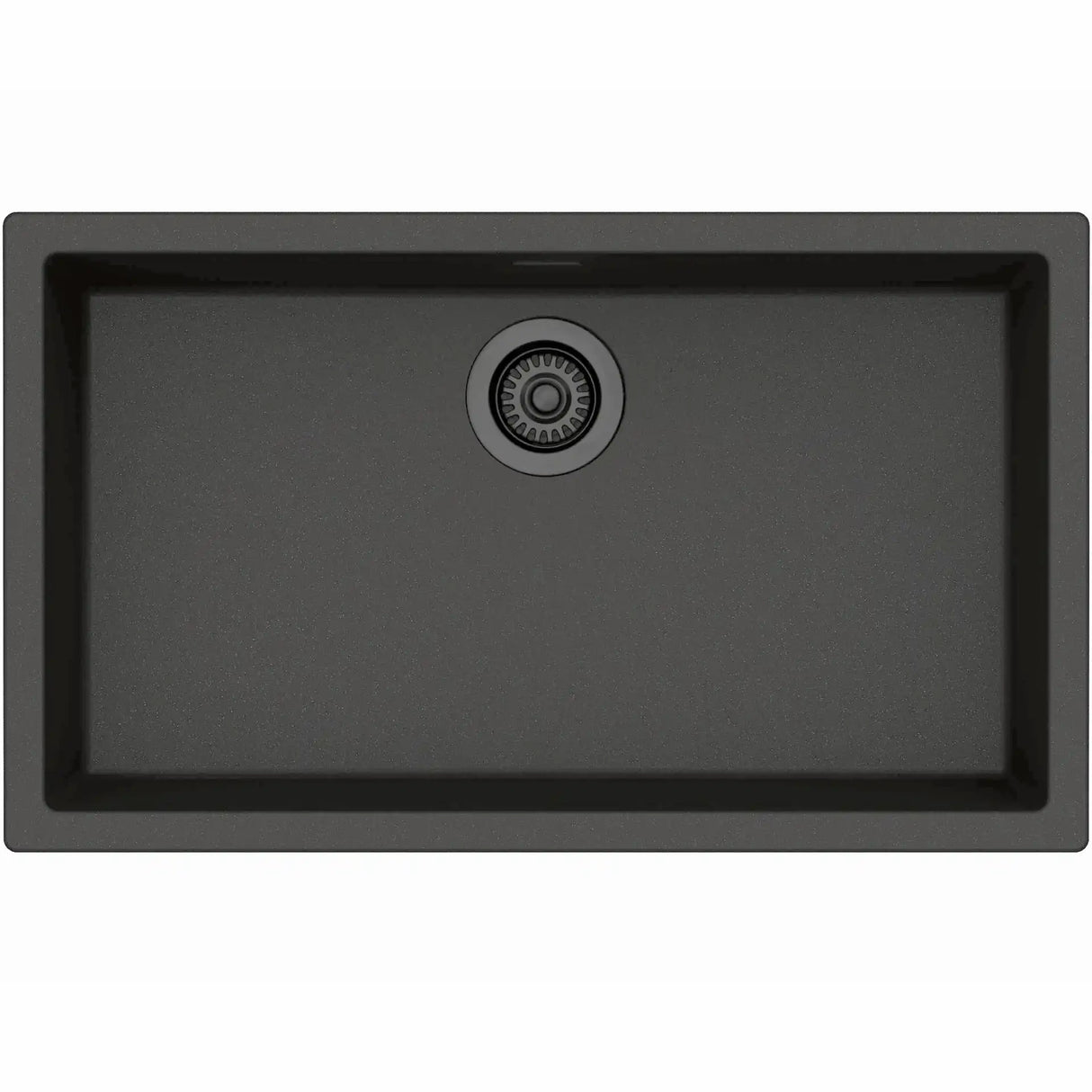 Amsterdam 72 komposit køkkenvask, Black Silvery m/sort afløb