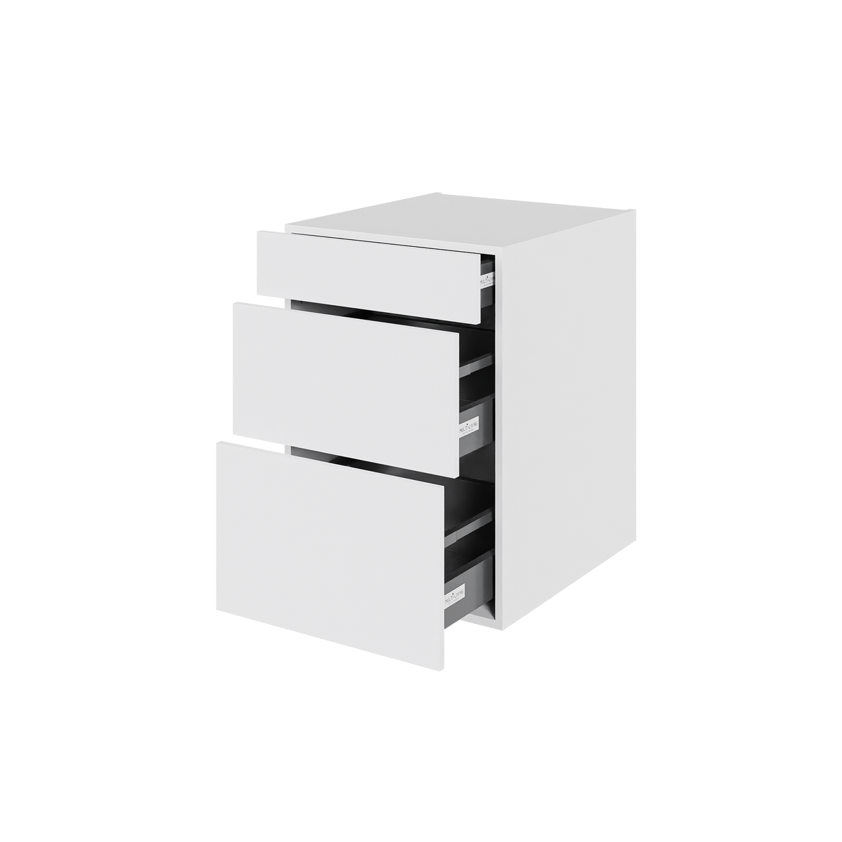 Multi-Living Køkken skuffeskab i Hvid Front H: 70,4 cm D: 60,0 cm - 3 skuffer deludtræk og softluk - Bredde: 50 cm