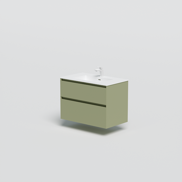 Lux vaskeskab 80 cm, olive grøn