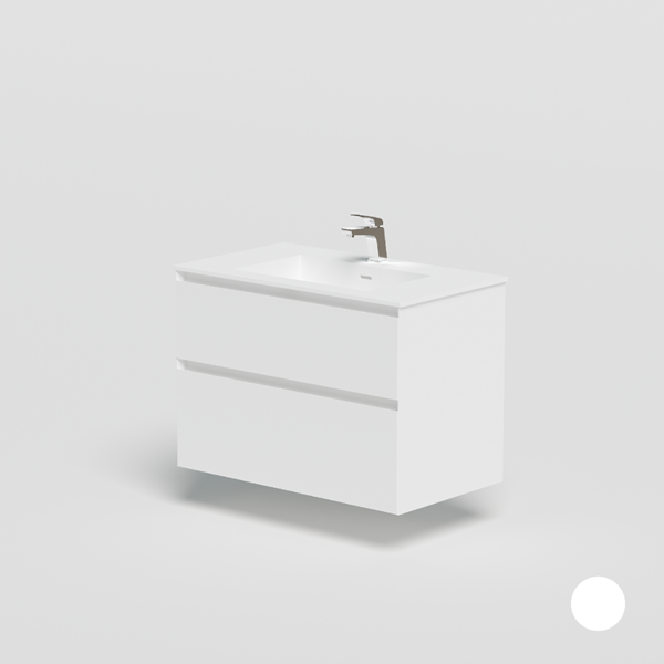 Lux vaskeskab 80cm, Mat hvid