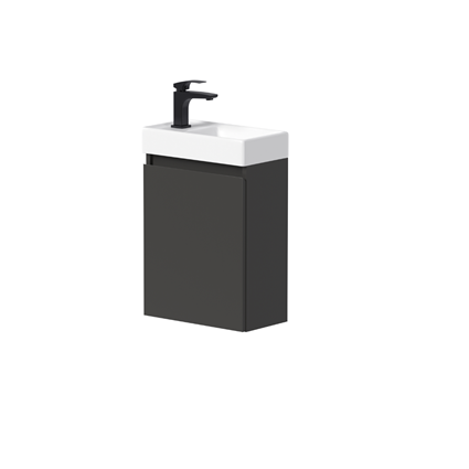 Amanda Plus vaskeskab 390 x213mm, antracit, 1 låge, venstre hængsler