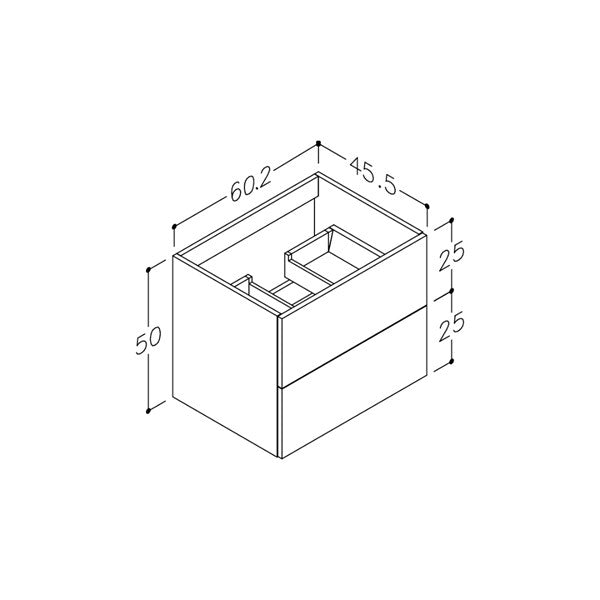 Parma vaskeskab, 590x445mm, Hvid Mat