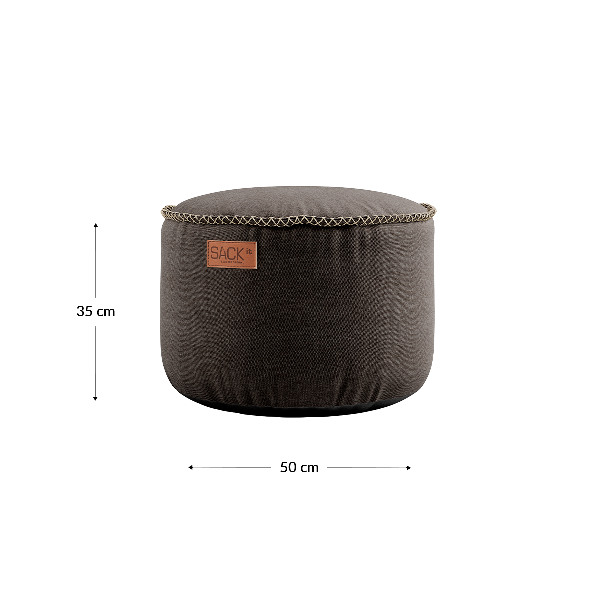 Canvas Pouf Brown