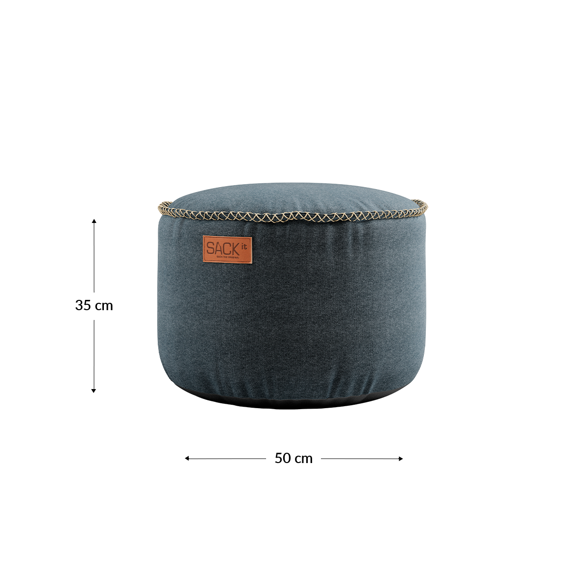 Canvas Pouf Petrol