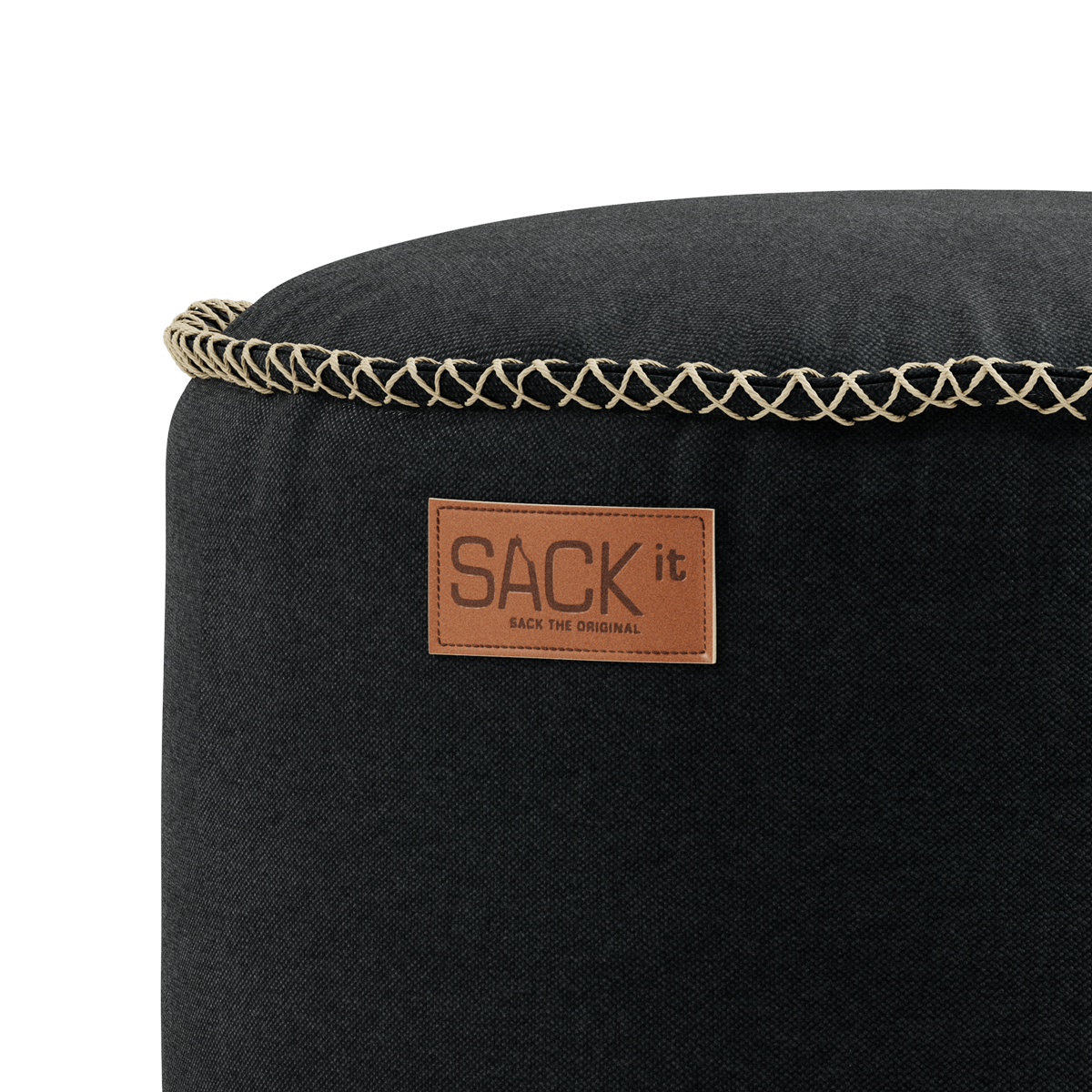 Canvas Pouf Black