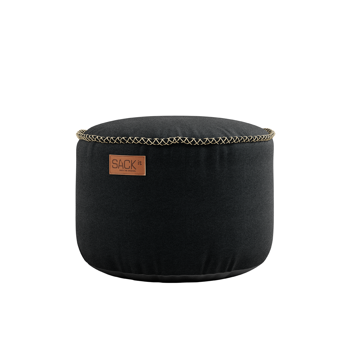 Canvas Pouf Black