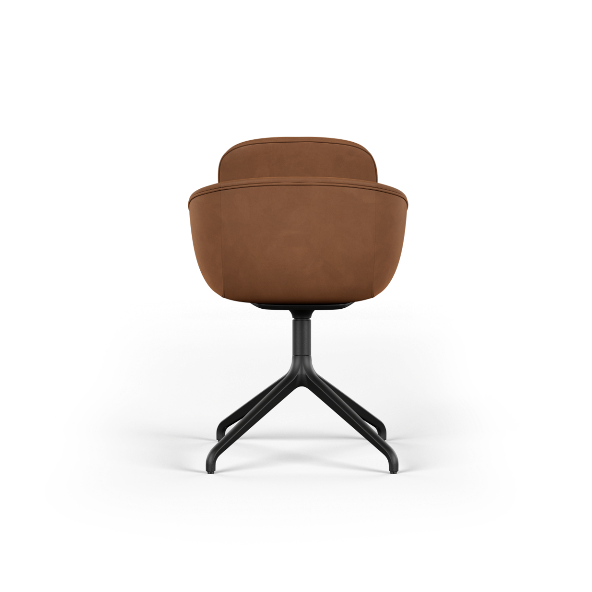 Chair no. One S2 Black Swivel- Luna Walnut