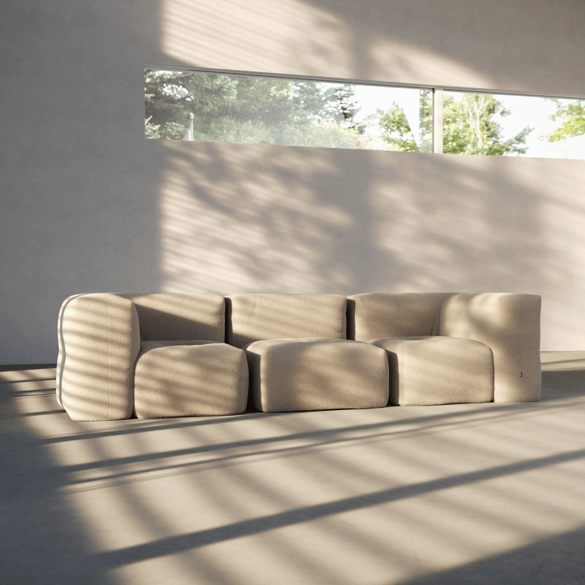Soft Sofa Indoor - Corner Section Teddy Beige