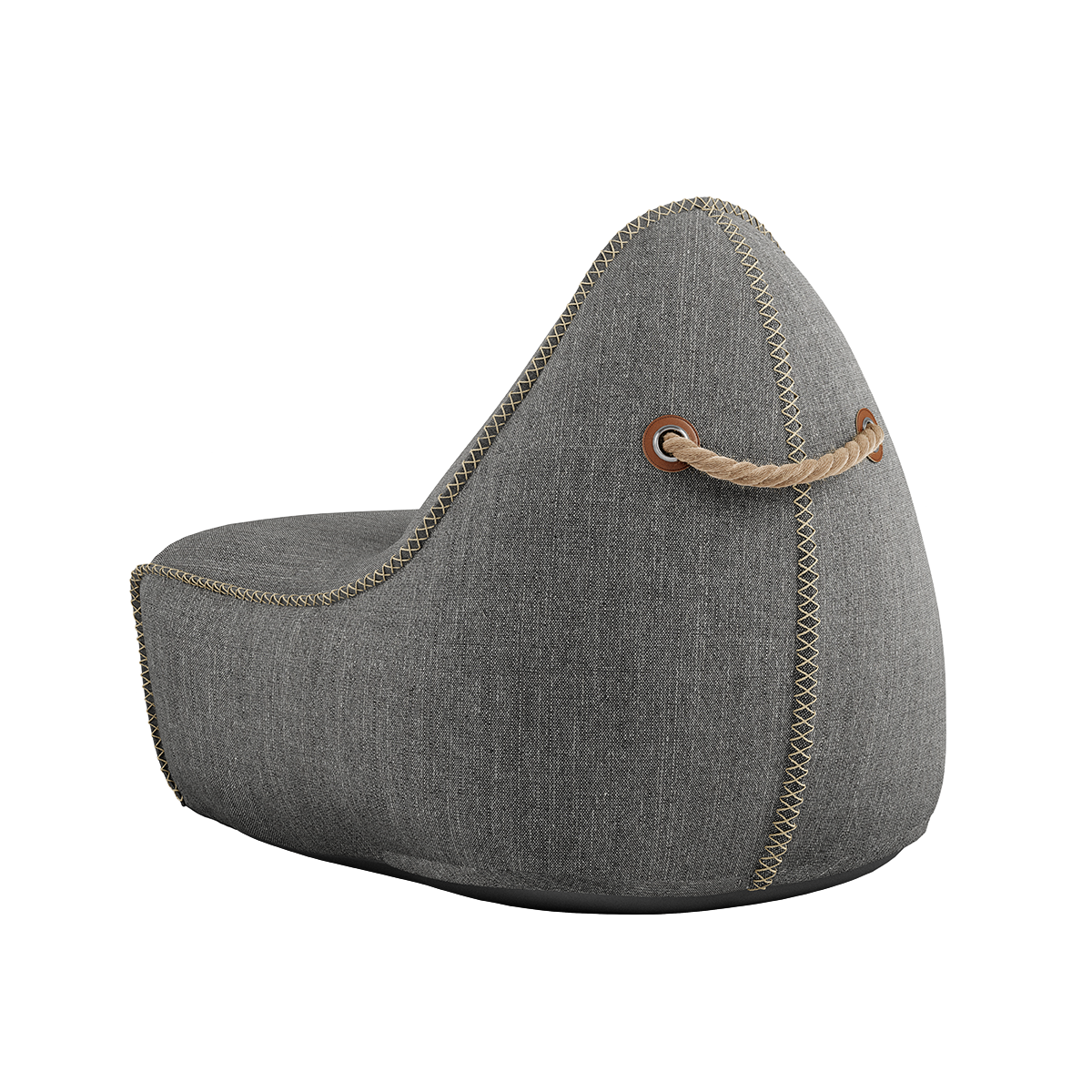 Cobana Lounge Chair & Pouf Grey