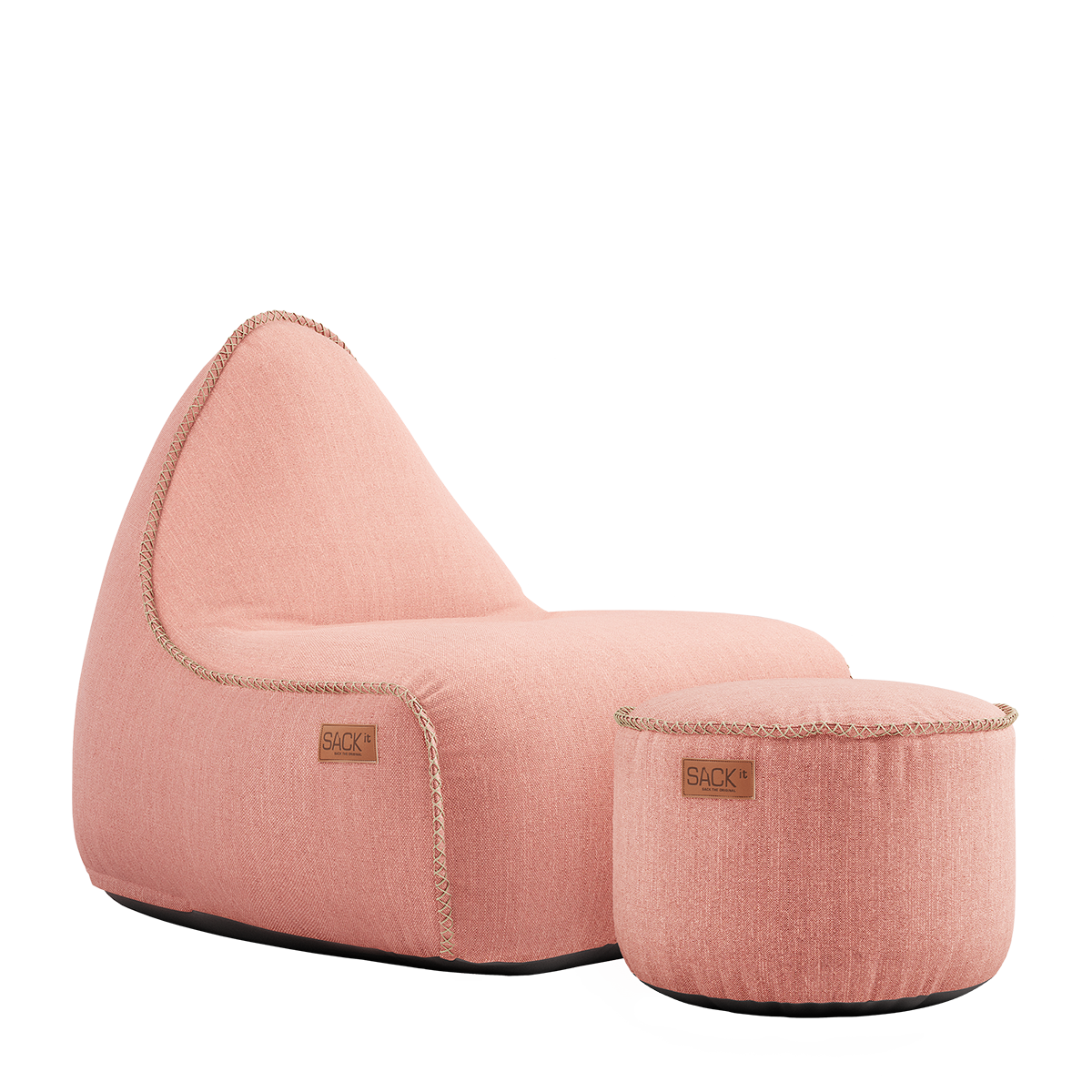 Cobana Lounge Chair & Pouf Rose