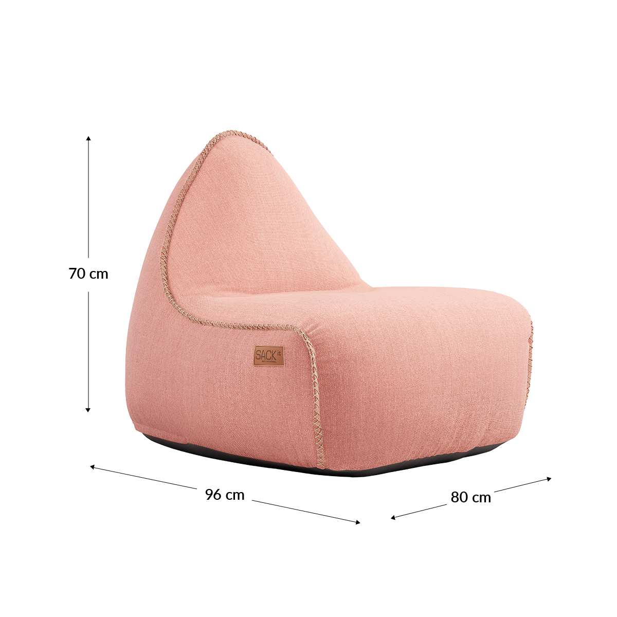 Cobana Lounge Chair & Pouf Rose