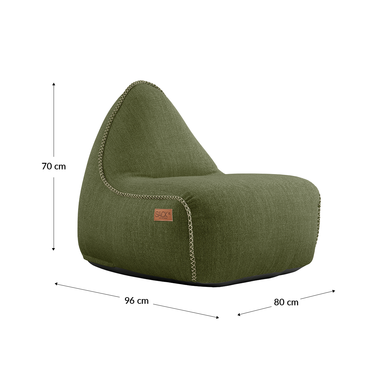 Cobana Lounge Chair & Pouf Olive