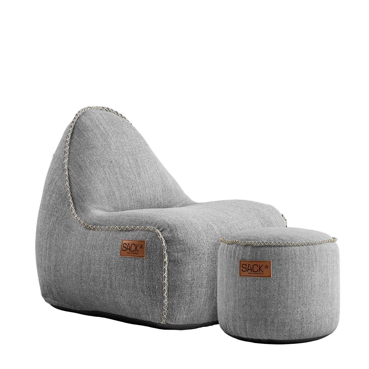 Cobana Junior Lounge Chair & Pouf Sand Melange