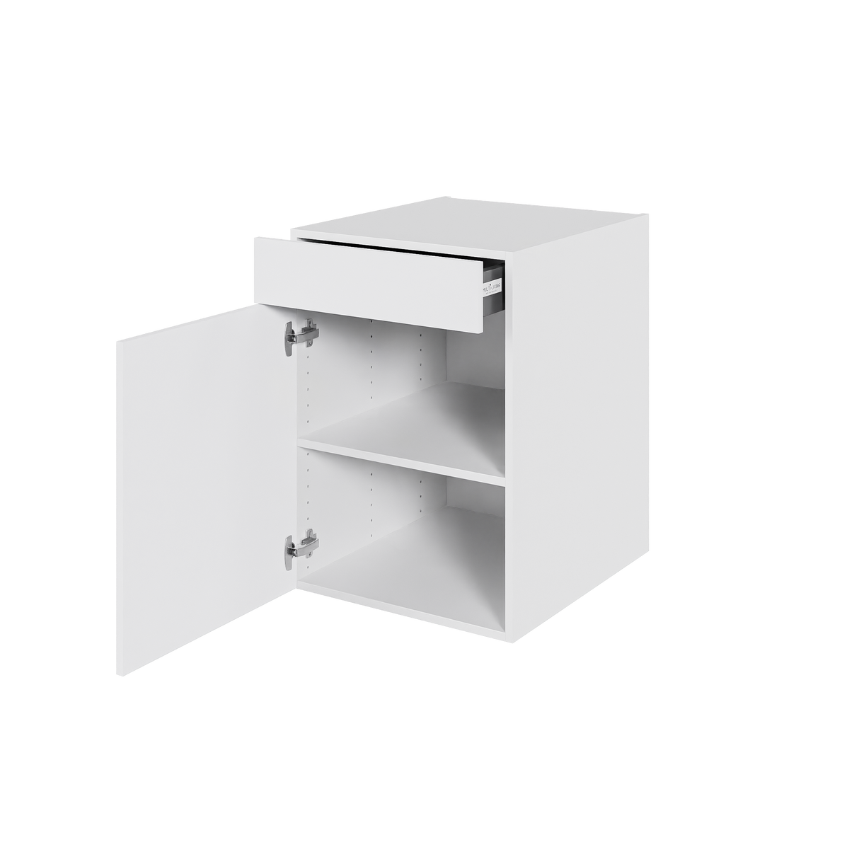 Multi-Living Køkken hyldeskab i Hvid Front H: 70,4 cm D: 60,0 cm - 1 låge & skuffe deludtræk og softluk - Bredde: 50 cm