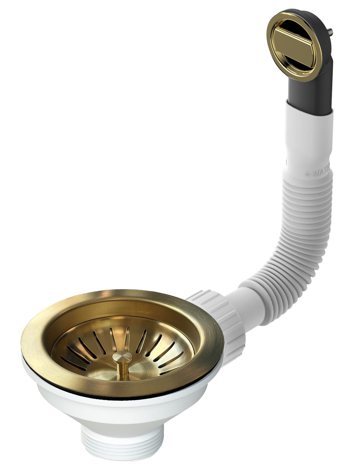 SKANITEK Afløbssæt UX med rund overløb | messing børstet