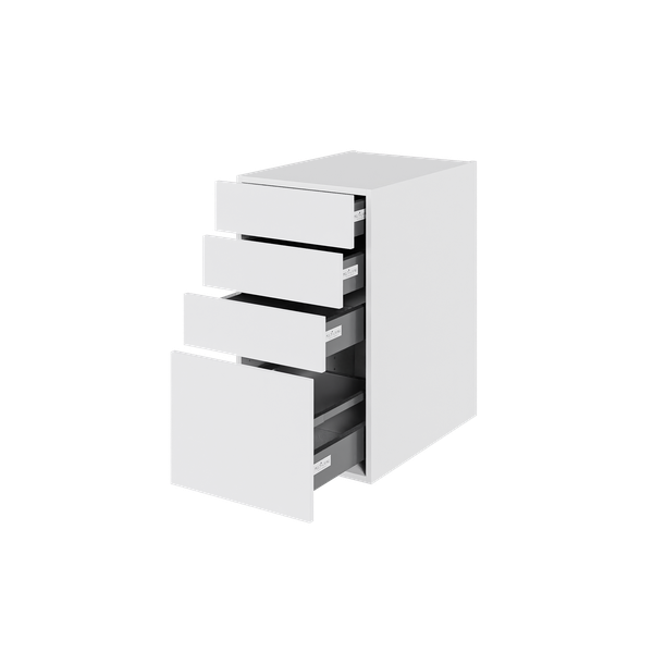 Multi-Living Køkken skuffeskab i Hvid Front H: 70,4 cm D: 60,0 cm - 4 skuffer deludtræk og softluk - Bredde: 40 cm