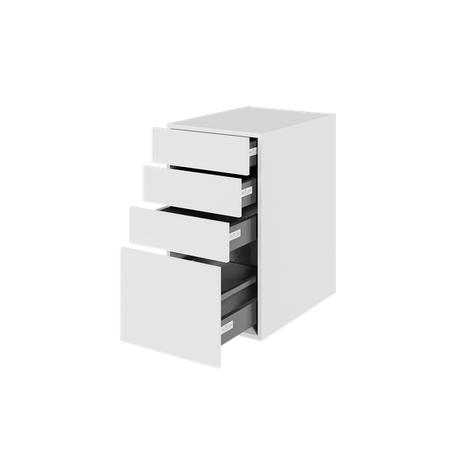 Multi-Living Køkken skuffeskab i Hvid Front H: 70,4 cm D: 60,0 cm - 4 skuffer deludtræk og softluk - Bredde: 40 cm
