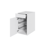 Multi-Living Køkken grydeskab i Hvid Front underskab H: 70,4 cm D: 60,0 cm - 2 udtræksriste 1 låge og 1 skuffe med deludtræk og softluk - Bredde: 40 cm