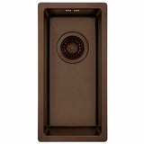 Kubus 180 Soft køkkenvask, Bruneret massiv messing