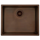 Kubus 500 Soft køkkenvask, Bruneret massiv messing