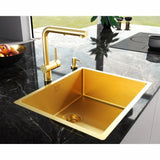 Kubus 500 Soft køkkenvask, Massiv messing