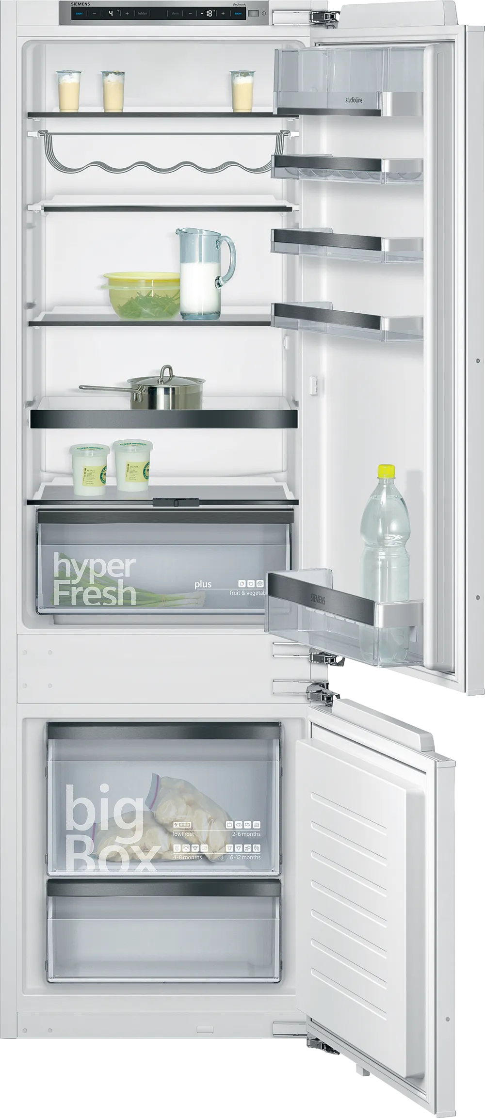 Integrerbart køle-/fryseskab 177.2 x 55.8 cm fladhængsel med dæmpet lukning (soft close) - Siemens iQ500 - KI87SSDE0