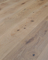 Eg Herregårdsplank Rustik/Wood Line, børstet hvid matlak