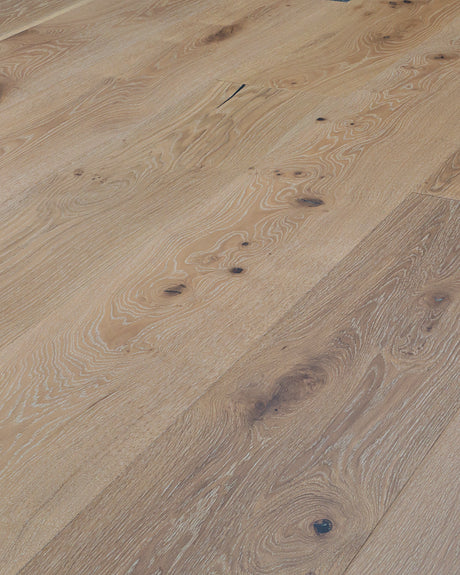 Eg Herregårdsplank Rustik/Wood Line, børstet hvid matlak