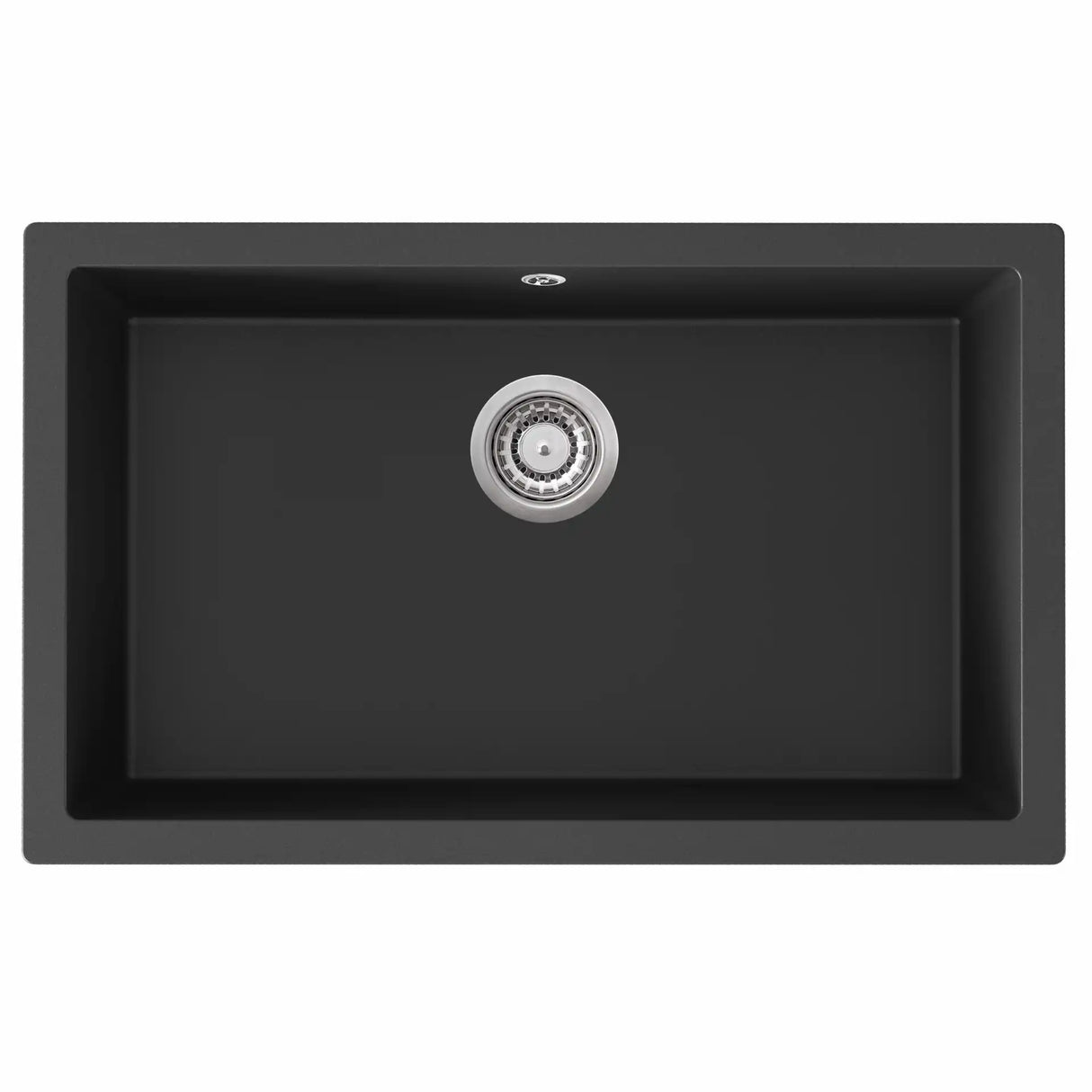 Jupiter 800 komposit køkkenvask, Sort m/krom afløb