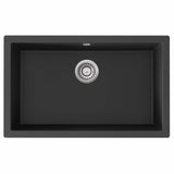 Jupiter 800 komposit køkkenvask, Sort m/krom afløb