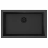 Jupiter 800 komposit køkkenvask, Sort m/sort PU afløb