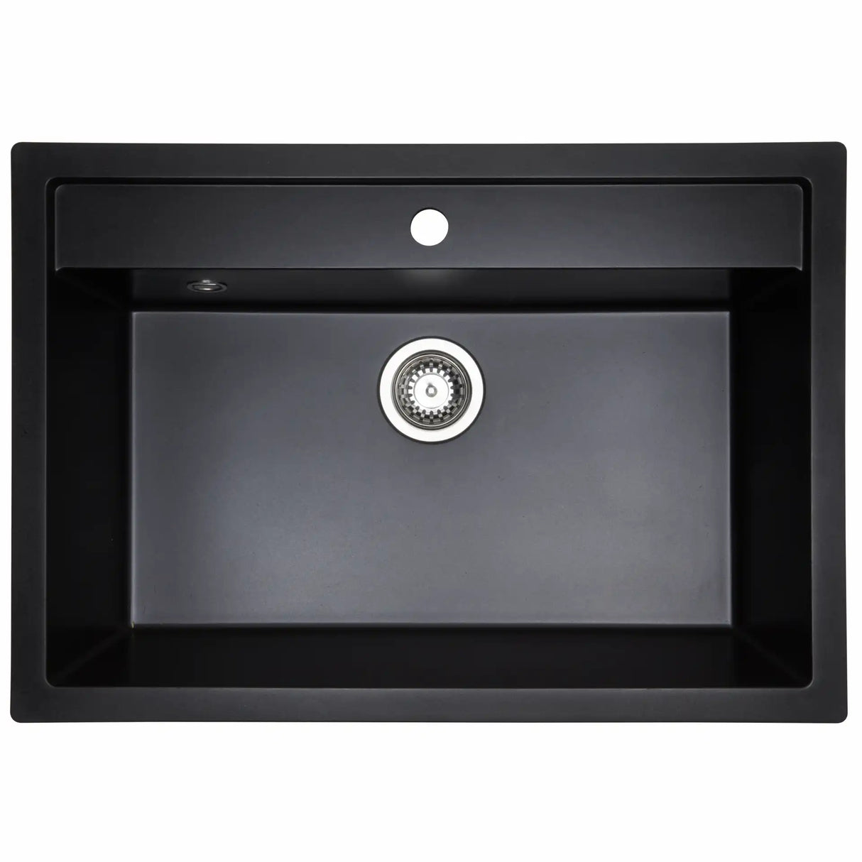 Jupiter 80 komposit køkkenvask, Sort m/krom afløb