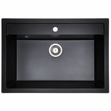 Jupiter 80 komposit køkkenvask, Sort m/krom afløb