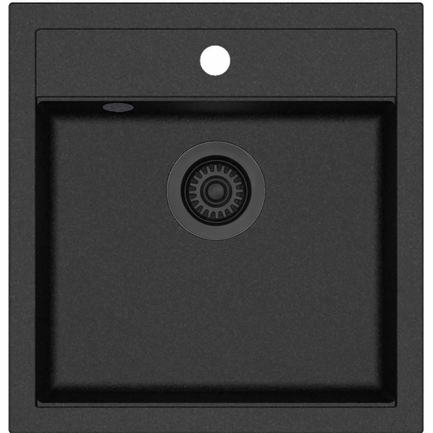 Jupiter 50 komposit køkkenvask, Sort m/sort afløb