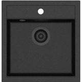 Jupiter 50 komposit køkkenvask, Sort m/sort afløb