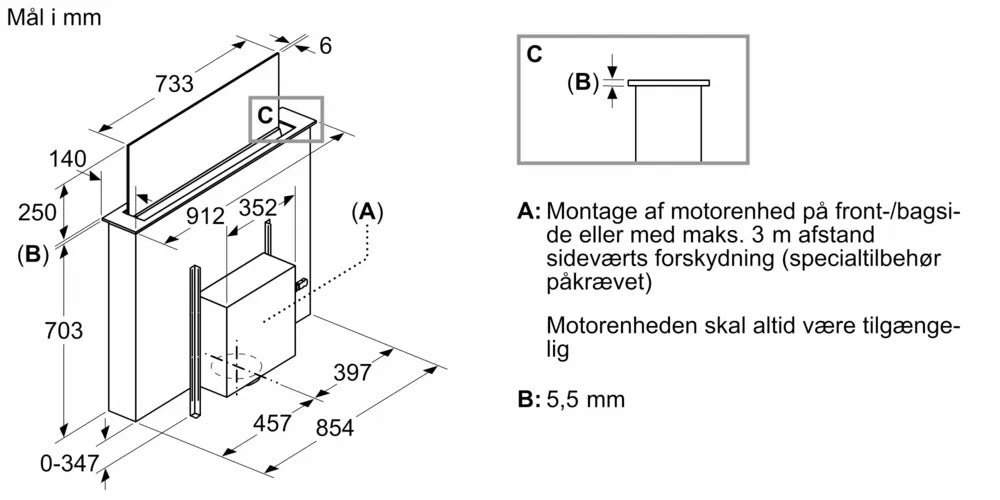 iQ700 Bordemfang 90 cm Klart glas, Sort - LD98WMM66