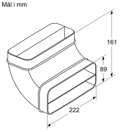 Fladkanal 90 ° vertikal L til 70 cm dyb - HZ9VDSB2