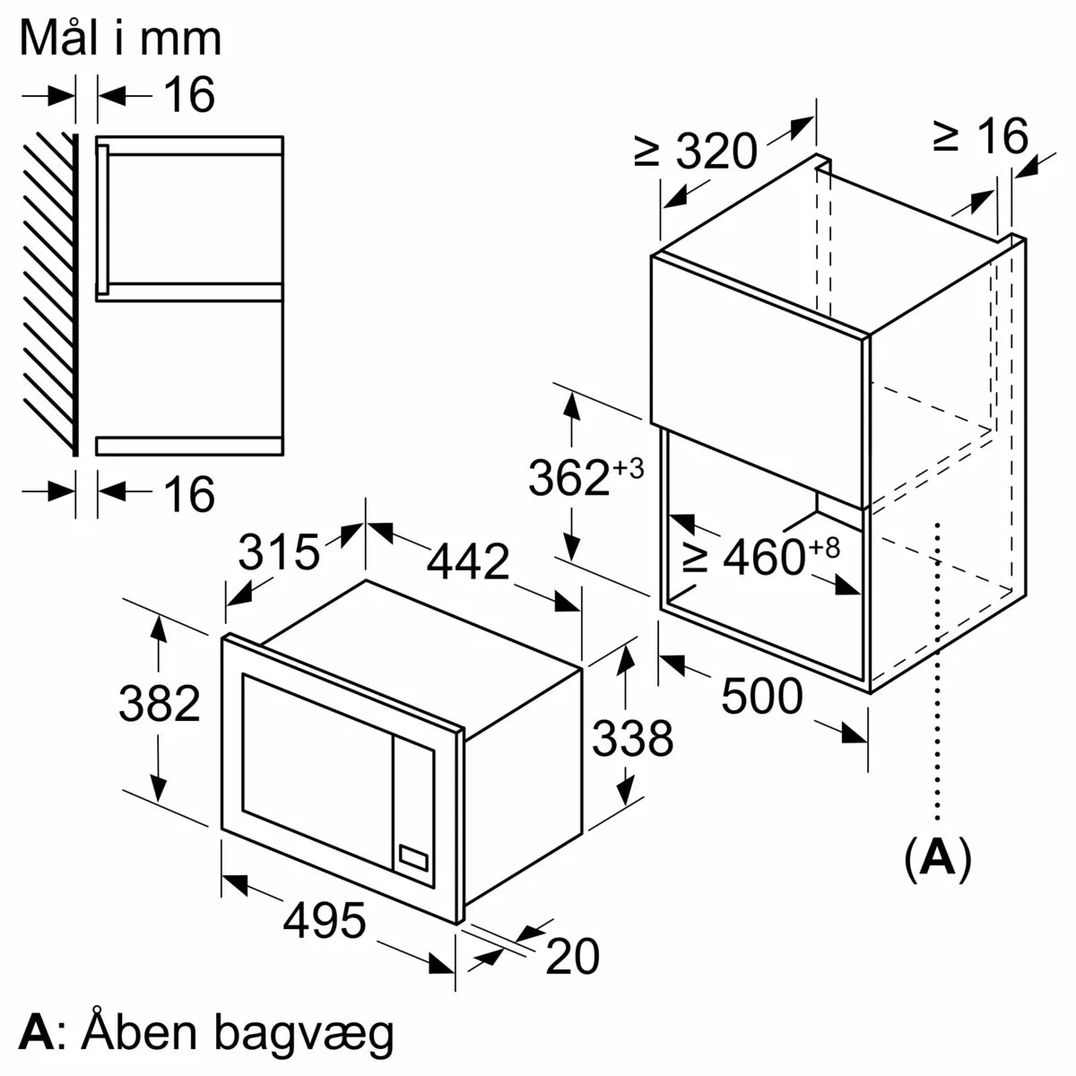 iQ300 Mikroovn til indbygning Sort - BF523LMB3