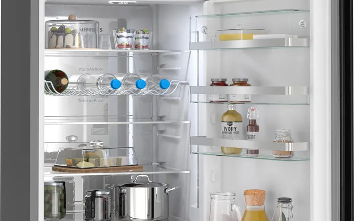 iQ500 Køle-/fryseskab 203 x 60 cm Sort stål med antifingerprint, Total noFrost - KG39NAXCF