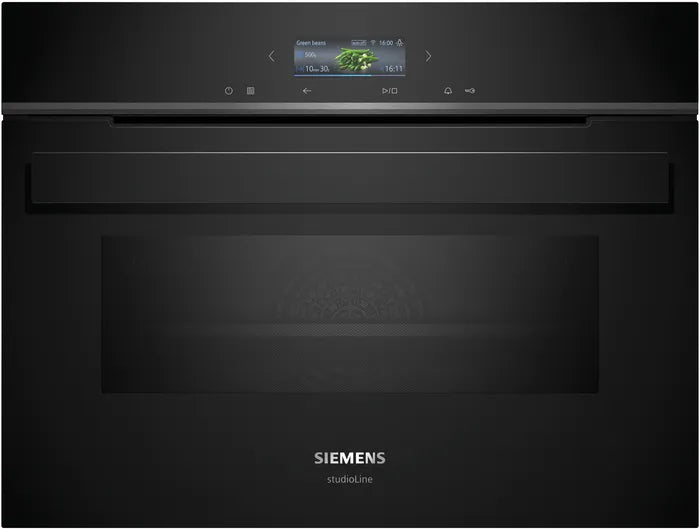 Kompakt ovn med mikro 45l m/disp - Siemens iQ700 - CM924G1B1S - 60x45 cm sort