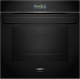 Indbygningsovn 71l Pyro A+ sort m/disp - Siemens iQ700 - HB974GLB1 - 60x60 cm sort
