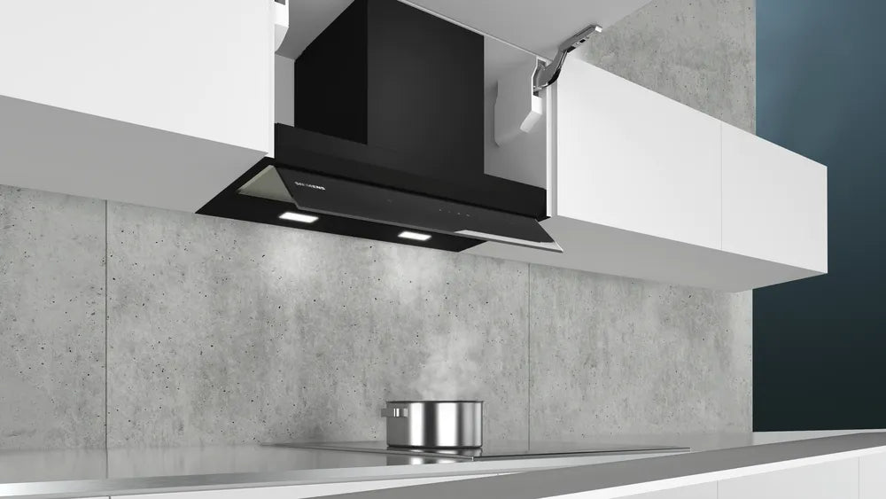 Integreret boksemhætte 60 cm Klart glas med sort tryk - Siemens iQ500 - LJ67BAM60